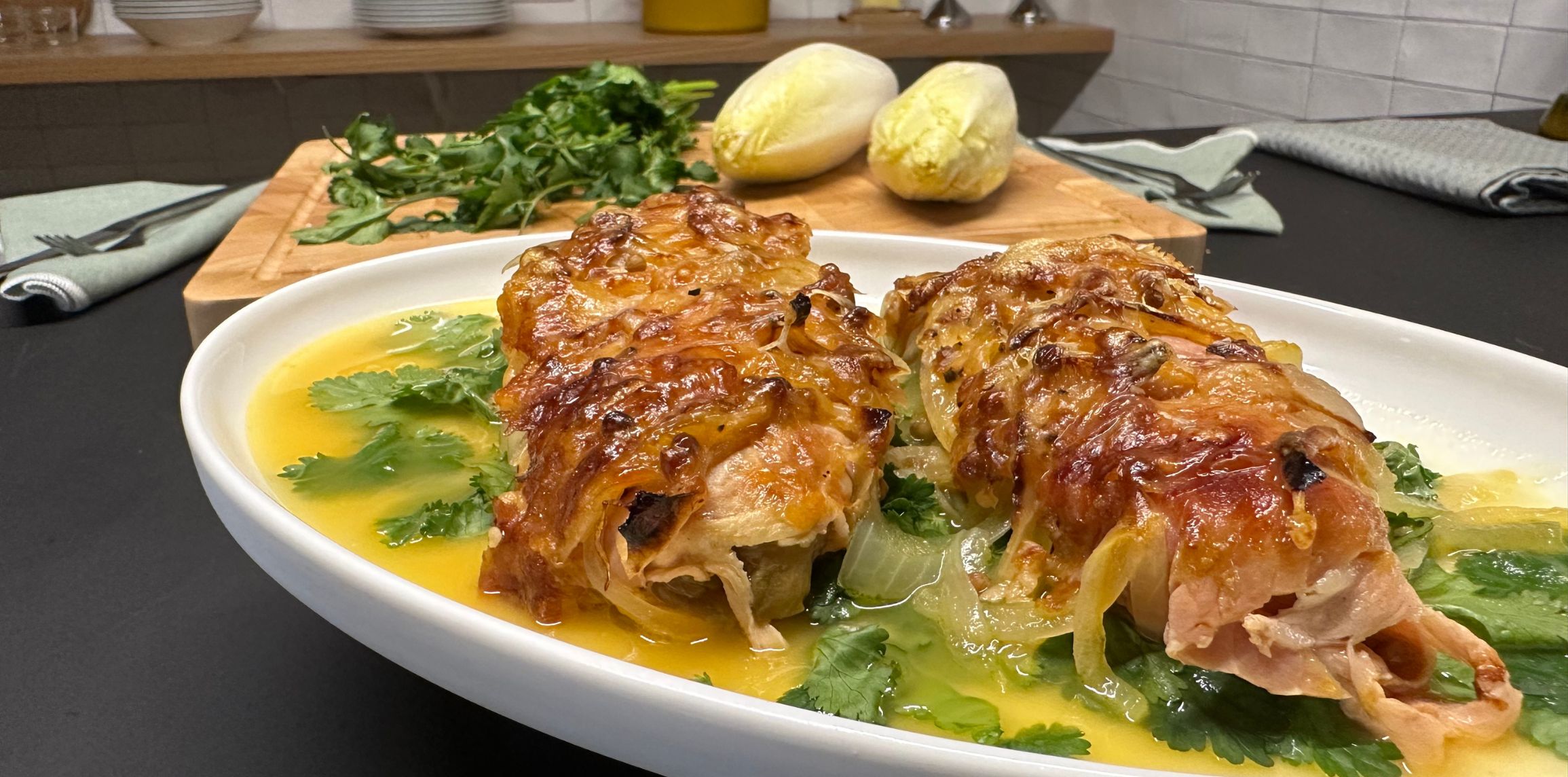 Endives au jambon et orange