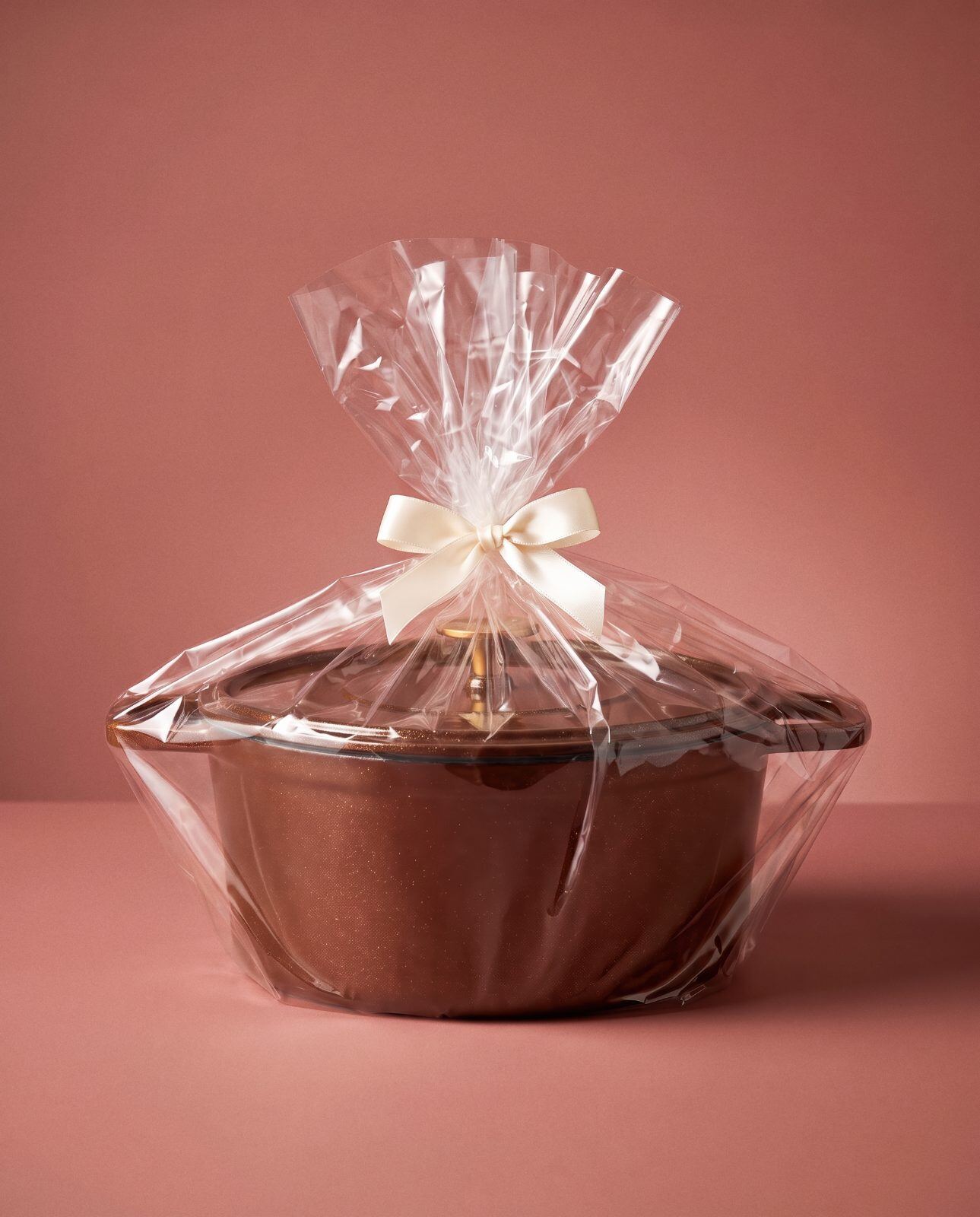 Cocotte Marron emballée en cadeau
