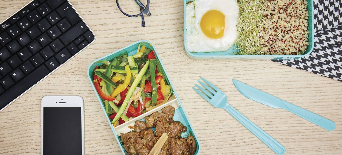 SITRAM recipe for beef bibimbap with quinoa in a bento box