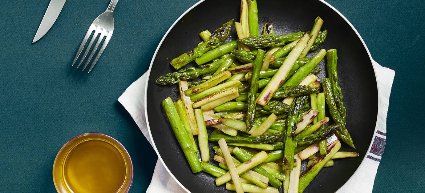 SITRAM recette Poêlée d’asperges, lard et parmesan