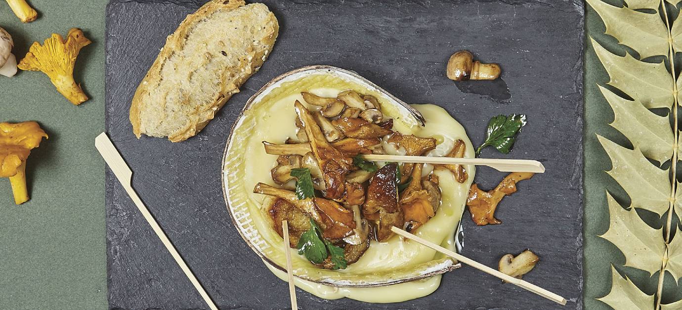 SITRAM recipe for cheese fondue with fall mushrooms