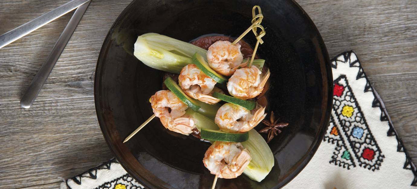 SITRAM recipe for jumbo shrimp skewers