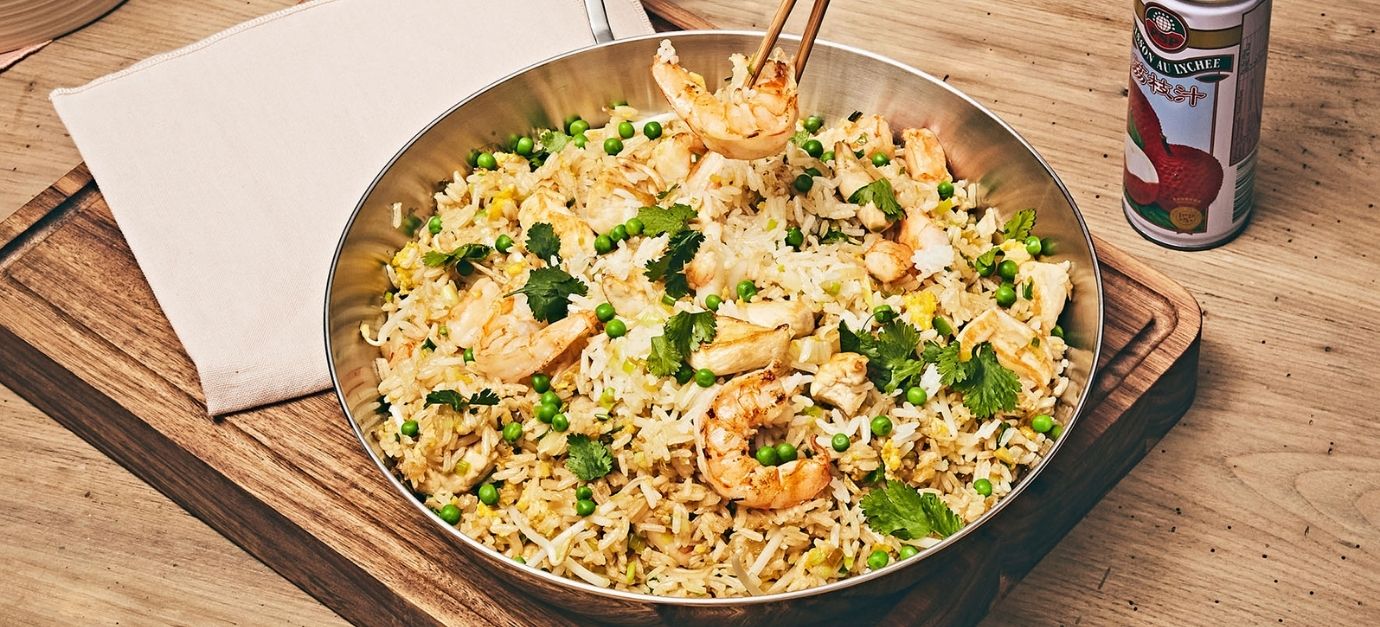 SITRAM recette riz cantonnais aux crevettes