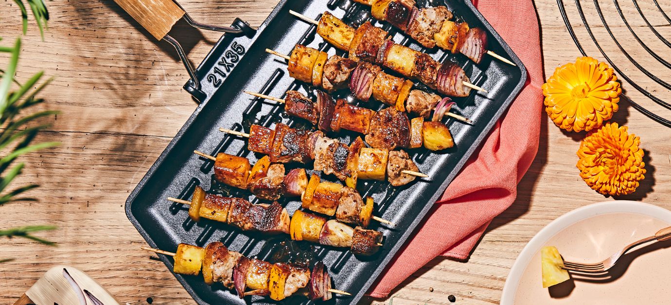 SITRAM recipe for pork yakitori with pineapple