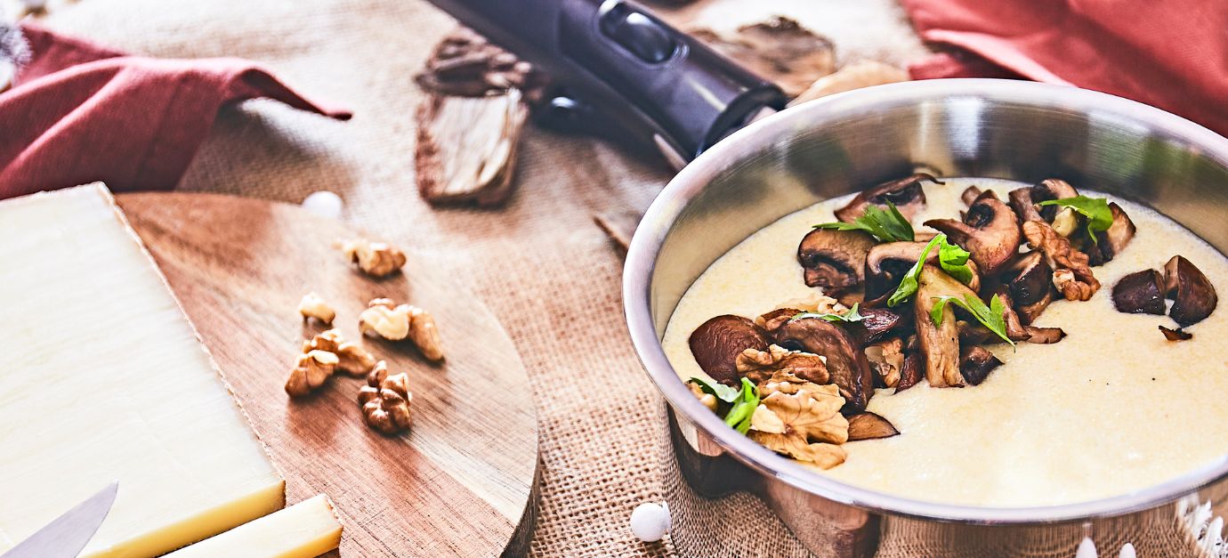 SITRAM recette polenta crémeuse comté champignons