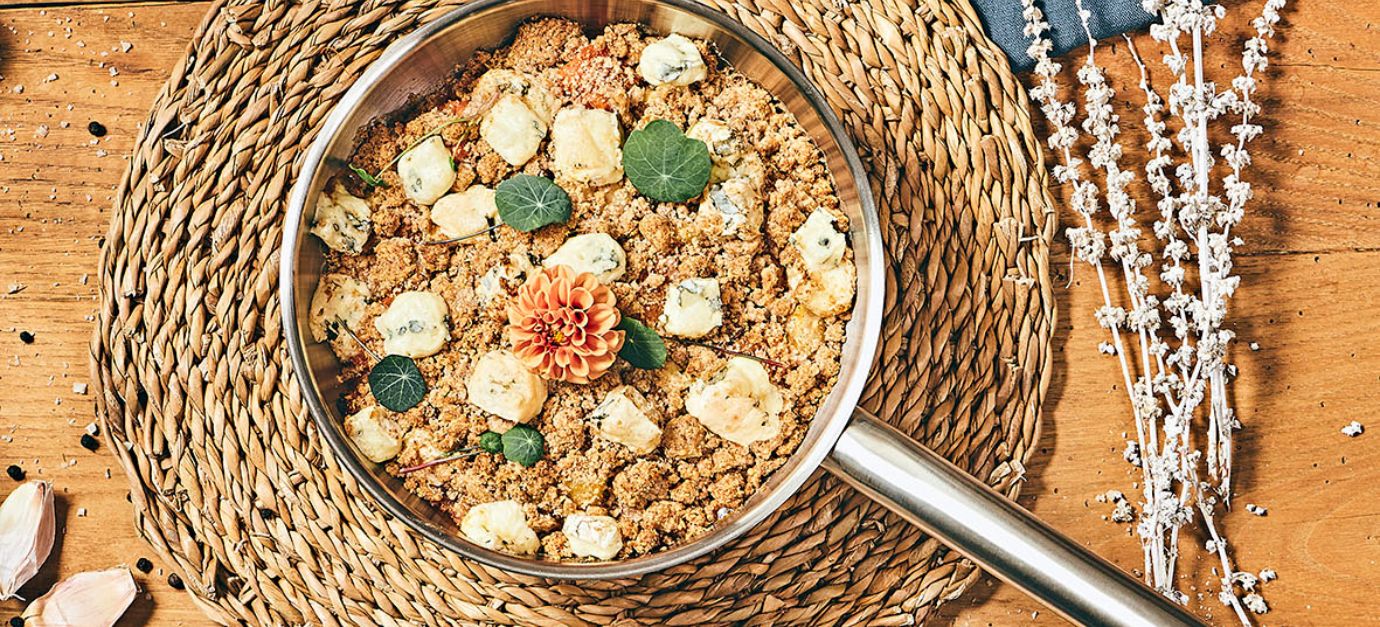 SITRAM recette crumble bleu et butternut