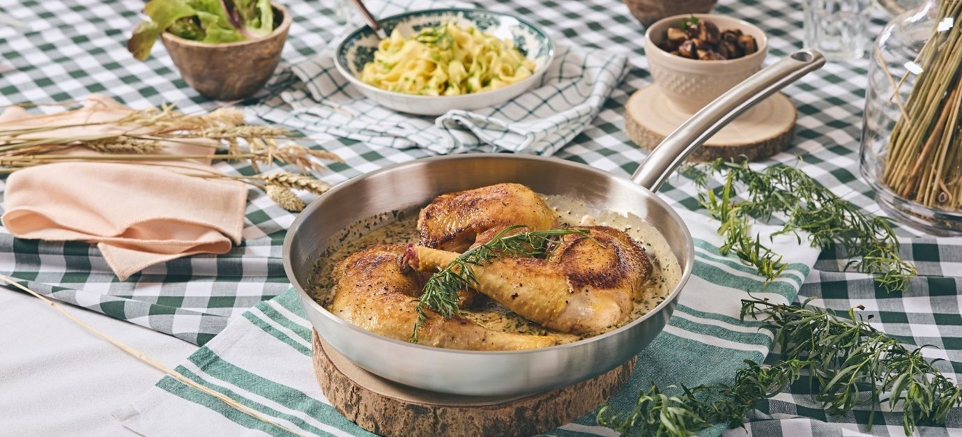 Poulet à l'estragon et moutarde de Gascogne