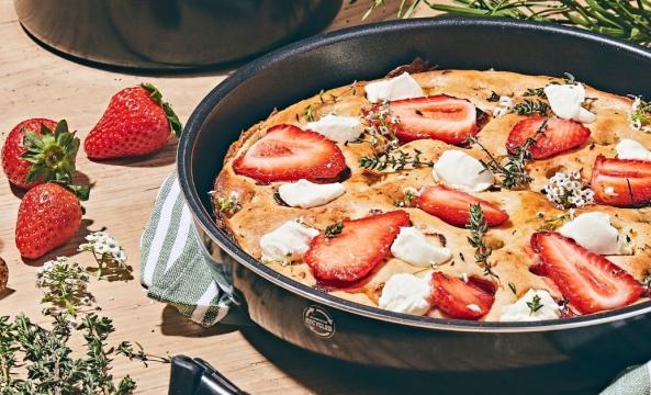 Focaccia fraise et fromage frais